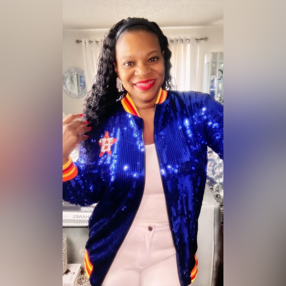 Sale‼️Houston Astro Sequin Jacket. No Discount ‼️ - Picture 6 of 13